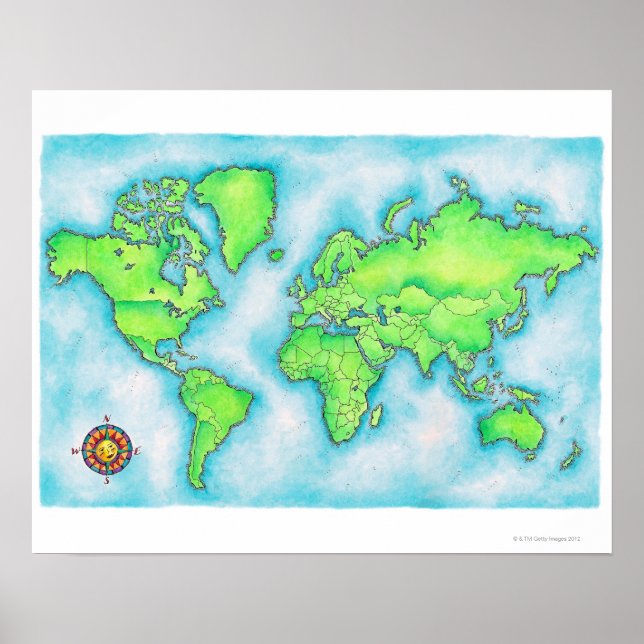 Karta i världen 15 poster (Framsidan)