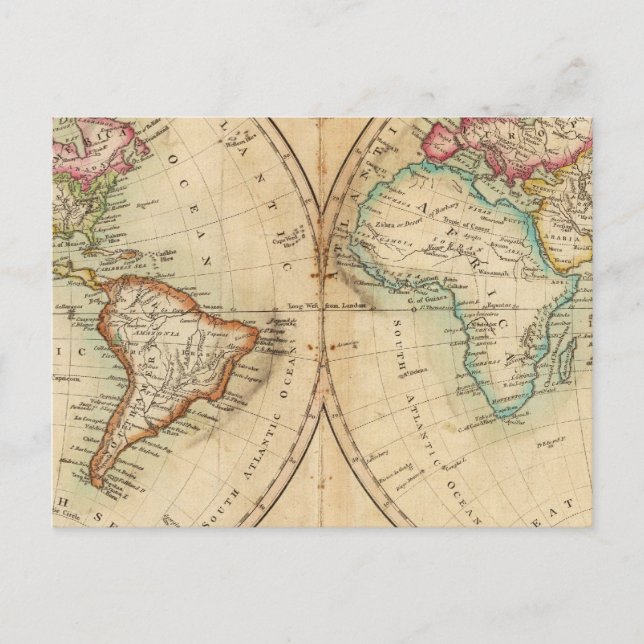 Karta i världen 3 vykort (Framsida)