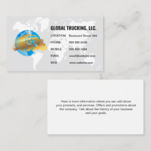 Karta i världen/Globe Semi Lastbil Logotyp Visitkort