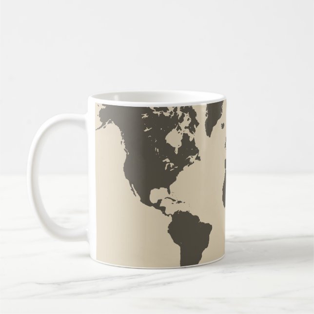 Karta i världen kaffemugg (Vänster)