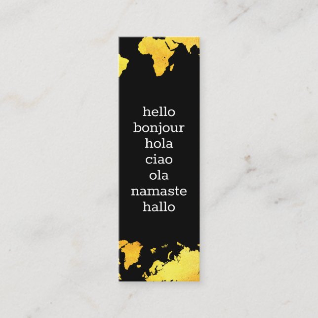 Karta i världen mini visitkort (Framsida)