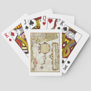 Karta i Väster African kusten, 1596 (färgad) Spel Kort