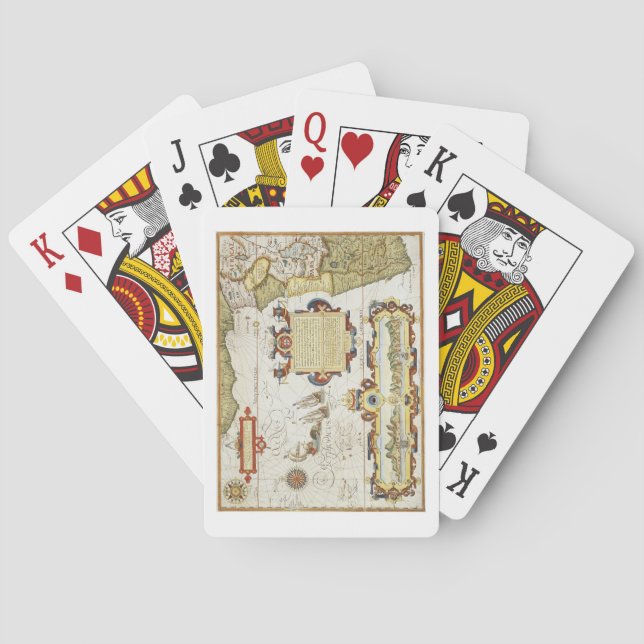 Karta i Väster African kusten, 1596 (färgad) Spel Kort (Baksidan)