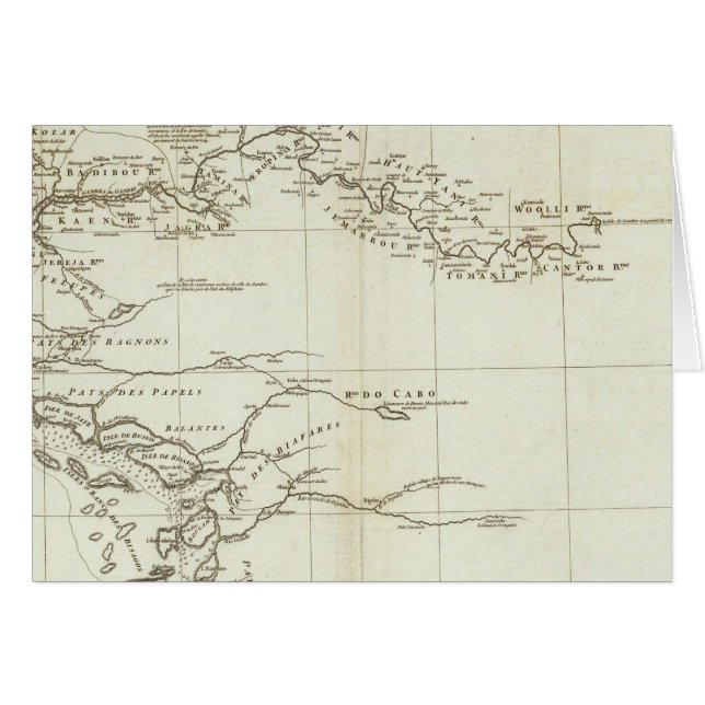 Karta i Väster Afrika Hälsningskort (Framsidan Horizontal)