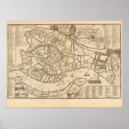 Karta i Venedig av Nicolas de Fer 1725 Poster
