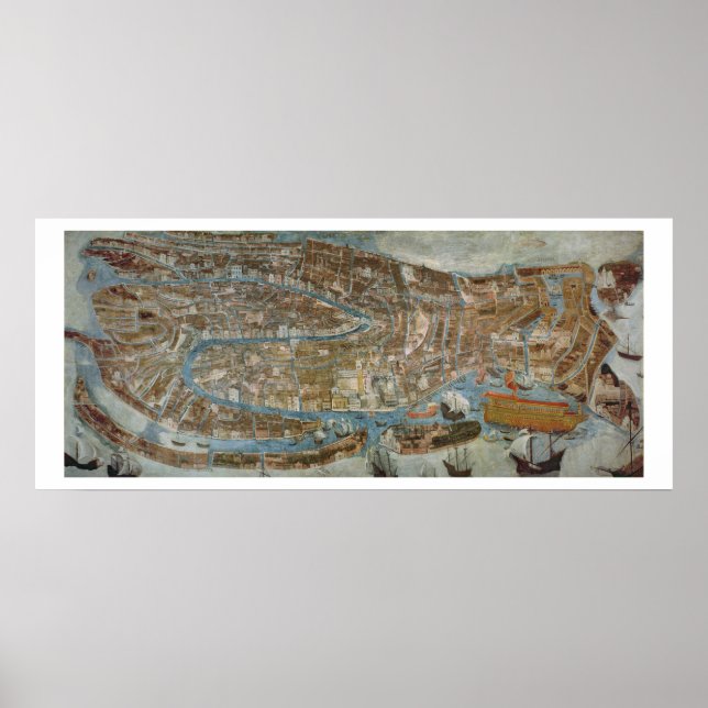 Karta i Venedig, första hälften av 1700-talet (pan Poster (Framsidan)