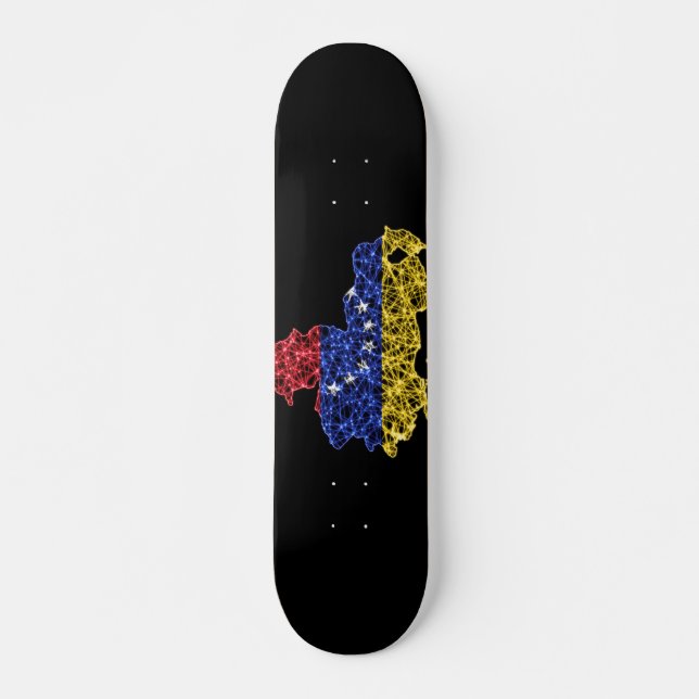 Karta i Venezuela, Polygonnätredskapet karta Mini Skateboard Bräda 18,5 Cm (Framsida)