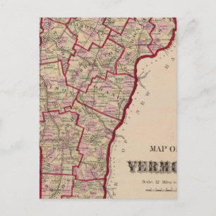Karta i Vermont Vykort