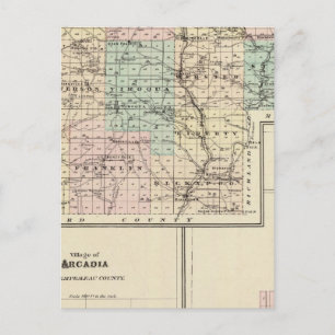 Karta i Vernon County, Arcadia och Viroqua Vykort