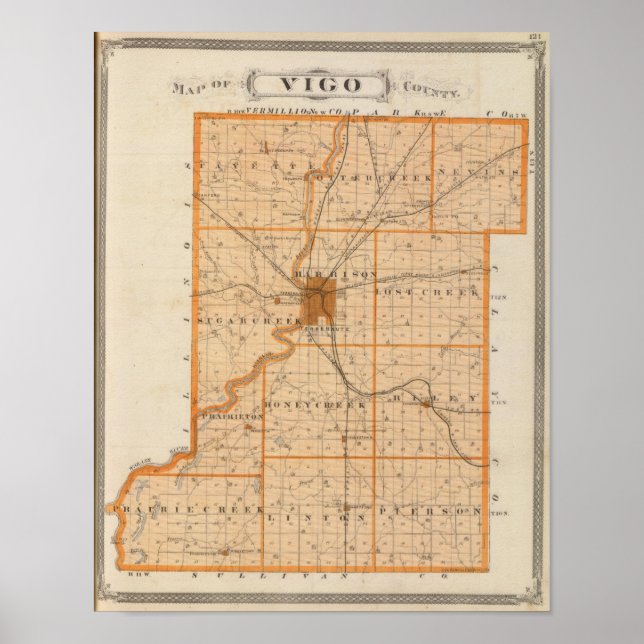 Karta i Vigo County Poster (Framsidan)