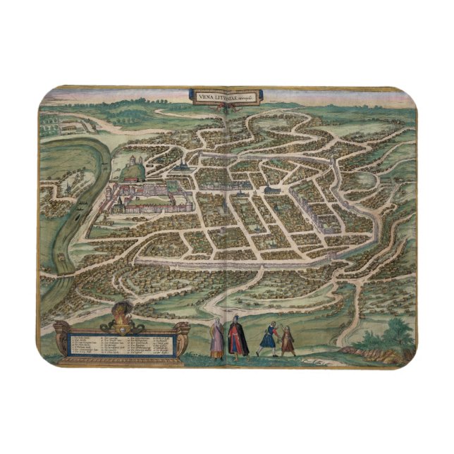 Karta i Vilnius, Litauen, från "Civitates Orbis T Magnet (Horisontell)