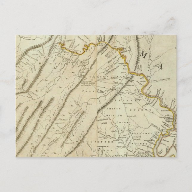 Karta i Virginia mest bebodda del, NJ. PA Vykort (Framsida)