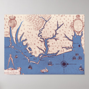Karta i Virginia Poster