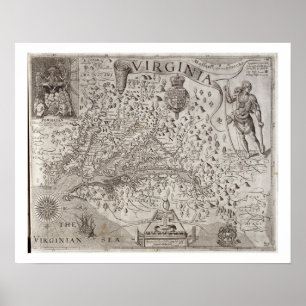 Karta i Virginia, upptäckt och beskrivet av Capta Poster