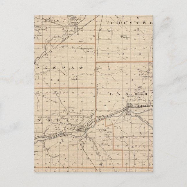 Karta i Wabash County Vykort (Framsida)