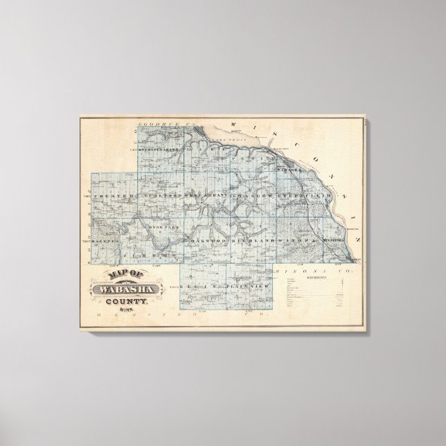 Karta i Wabasha County, Minnesota Canvastryck (Framsida)