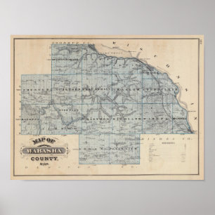 Karta i Wabasha County, Minnesota Poster