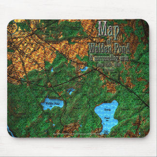 Karta i Walden Pond & Omgivande område Musmatta