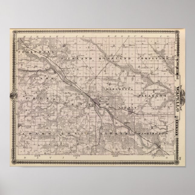 Karta i Wapello County, Iowa Poster (Framsidan)