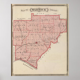 Karta i Warrick County Poster