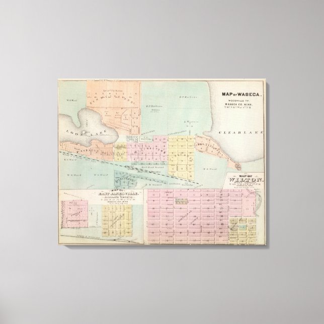 Karta i Waseca, Minnesota Canvastryck (Framsida)