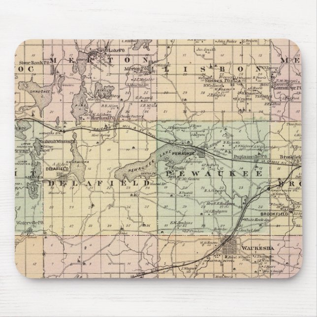 Karta i Waukesha County, delstaten Wisconsin Musmatta (Framsidan)