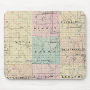 Karta i Waupaca County, delstaten Wisconsin Musmatta