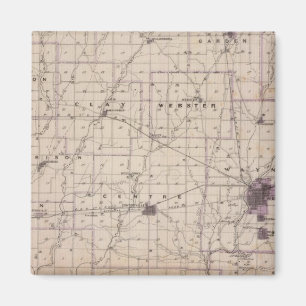 Karta i Wayne County 2 Magnet