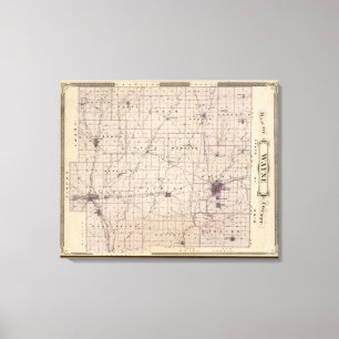 Karta i Wayne County Canvastryck