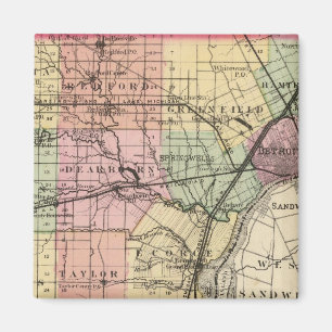 Karta i Wayne County, Michigan Magnet