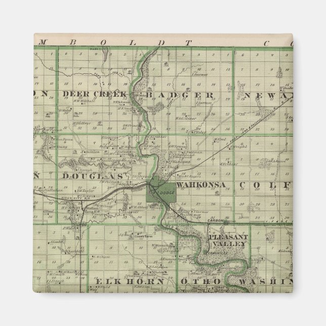 Karta i Webster County, delstaten Iowa Magnet (Framsidan)