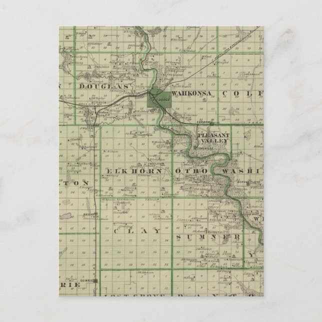 Karta i Webster County, delstaten Iowa Vykort (Framsida)