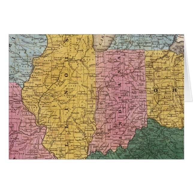 KARTA i WESTERNA STATER Hälsningskort (Framsidan Horizontal)