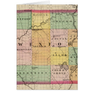 Karta i Wexford County, Michigan Hälsningskort