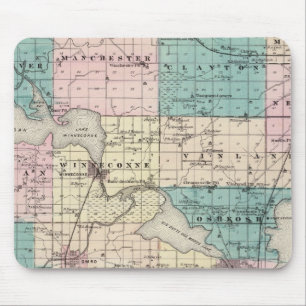 Karta i Whusago County, delstaten Wisconsin Musmatta