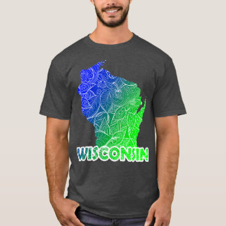 Karta i Wisconsin med text i T Shirt