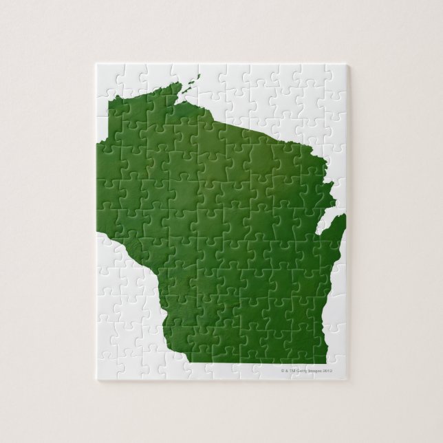 Karta i Wisconsin Pussel (Vertikal)
