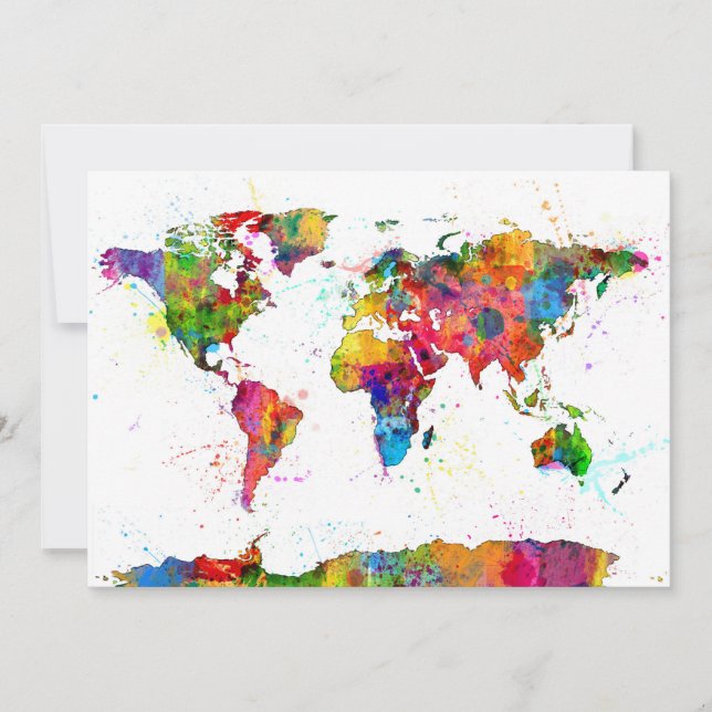 Karta i World Map Watercolor (Framsida)