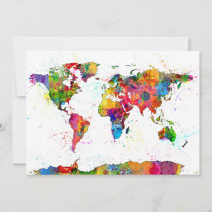 Karta i World Map Watercolor