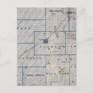 Karta i Wright County, delstaten Iowa Vykort