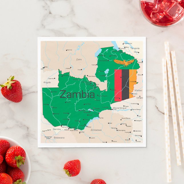 Karta i Zambia Pappersservett (Skapare uppladdad)