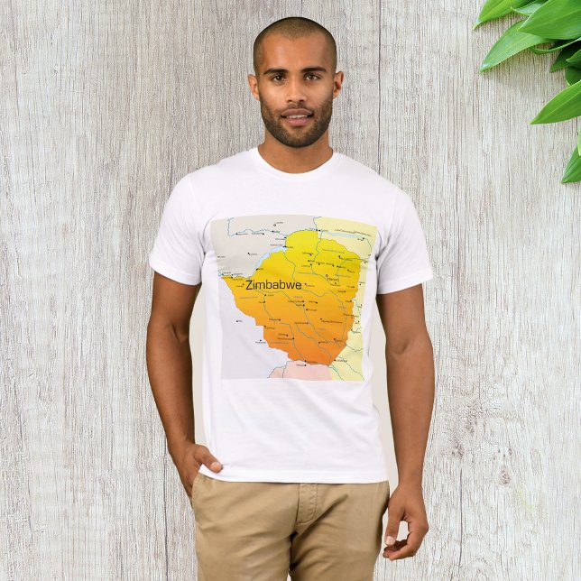 Karta i Zimbabwe Manar T-Shirt (Skapare uppladdad)
