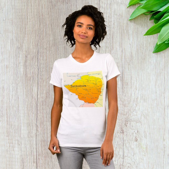 Karta i Zimbabwe Womens T-Shirt (Skapare uppladdad)