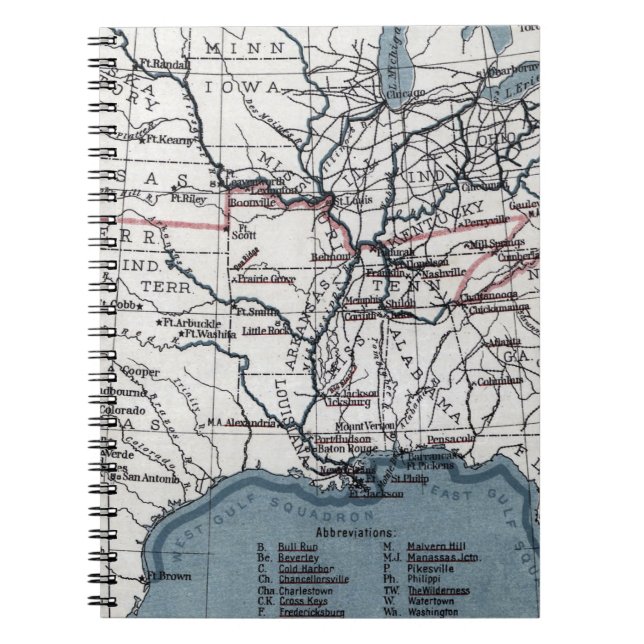 KARTA: INBÖRDESKRIG 1861 ANTECKNINGSBOK (Framsidan)