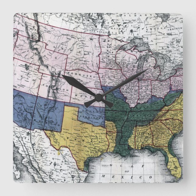 KARTA: INBÖRDESKRIG 1864 FYRKANTIG KLOCKA (Framsida)