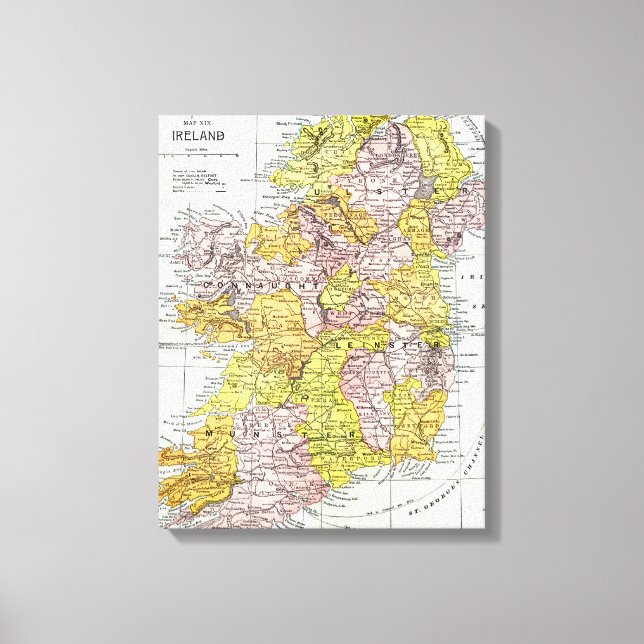 KARTA: IRLAND, c1890 Canvastryck (Framsida)