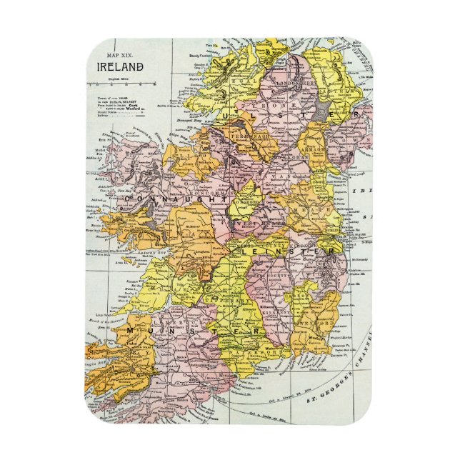 KARTA: IRLAND, c1890 Magnet (Vertikal)