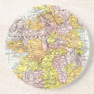 KARTA: IRLAND c1890 Underlägg Sandsten