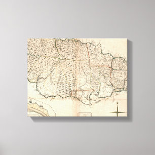 KARTA: JAMAICA 1755 2 CANVASTRYCK