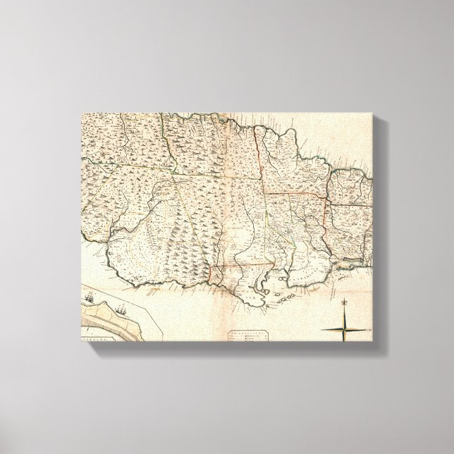 KARTA: JAMAICA, 1755 2 CANVASTRYCK (Framsida)